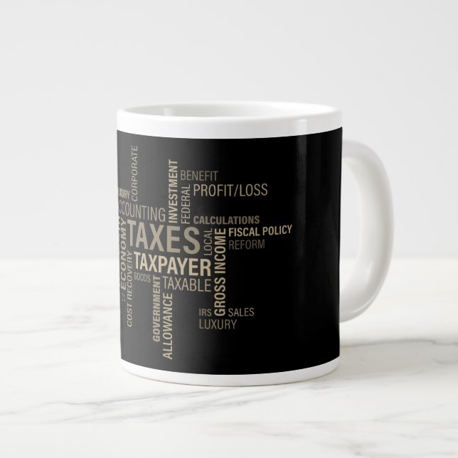 "Impôts" Jumbo Mug (Devant droit)