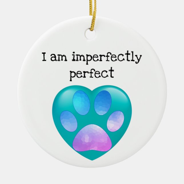 Impresión Adorable de la Pasta de Perro Ceramic Ornament (Front)