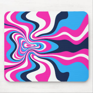 Impresión de Arte de Olas Retro Vibrantes - Diseño Mouse Pad