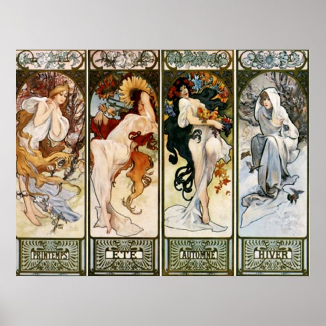 Impression 4 Saisons Alphonse Mucha (Devant)