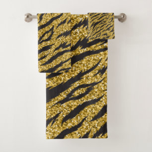 Impression à rayures dorées, motif à rayures tigre