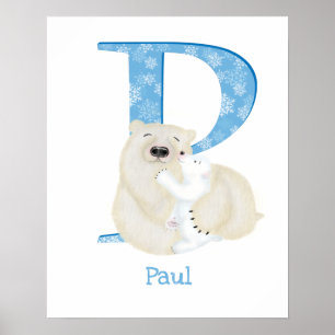 Impression ABC d'animaux P pour ours polaire