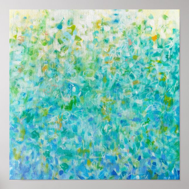 Impression Abstraite bleu clair bleu clair 12x12 (Devant)