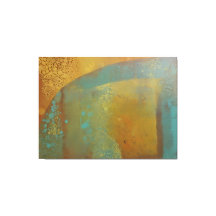 Impression abstraite de plaque Gelli bleu sarcelle