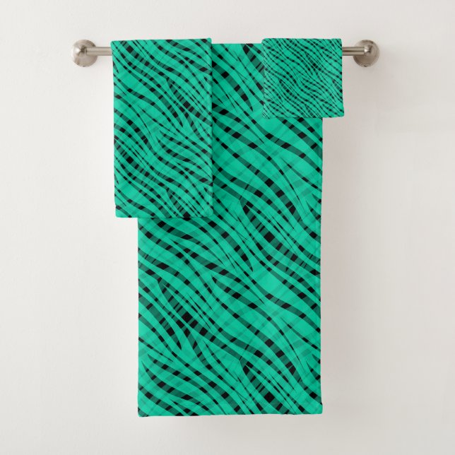 Impression abstraite de tigre turquoise vert (En situation)