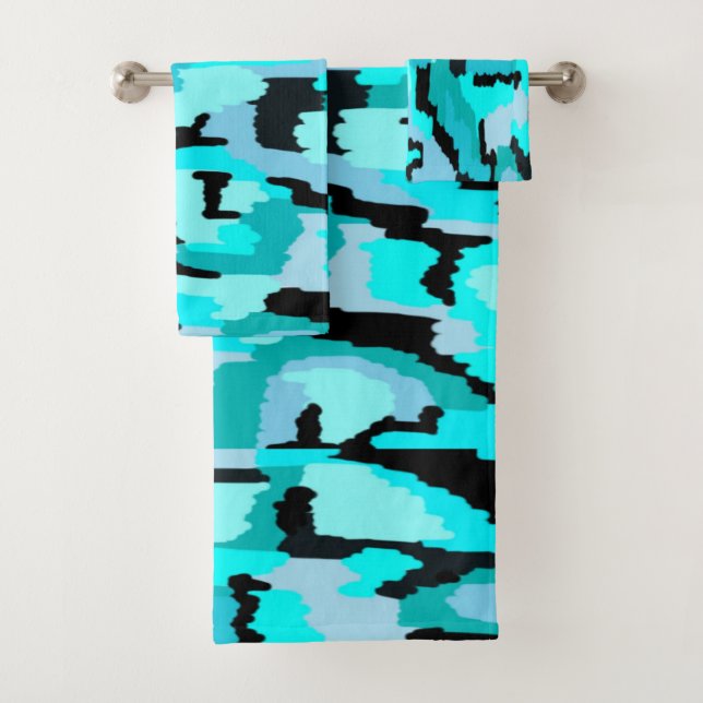 Impression Abstraite turquoise et noire (En situation)
