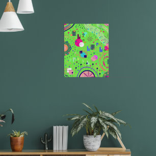 Impression abstraite vert citron