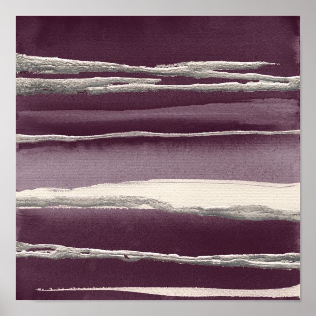 Impression Abstraite violet Rose argent (Devant)