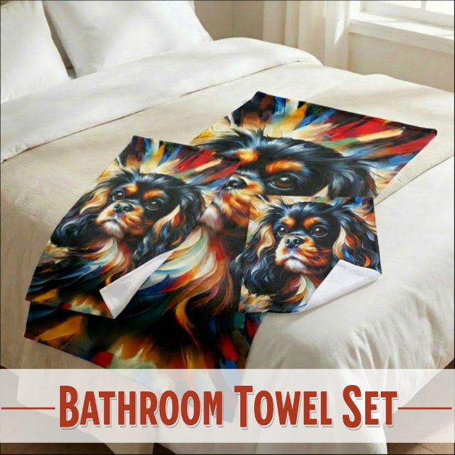 Impression acrylique Cavalier King Charles Spaniel (Premium Black & Tan Cavalier Spaniel Microfiber Towel Trio)