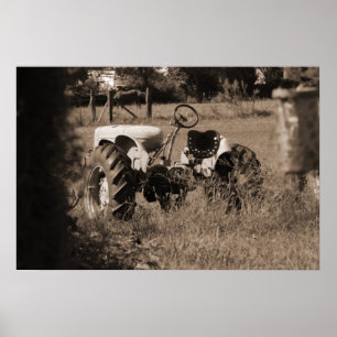 Impression ancienne tracteur