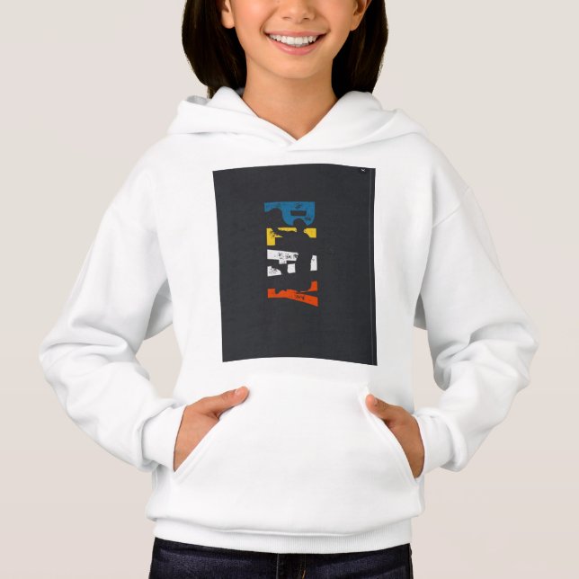 Impression arrière sweat - shirt à capuche blanc (Devant)