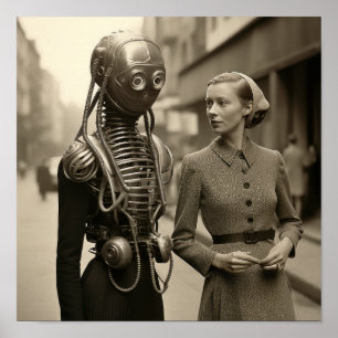 Impression artistique vintage : Captivant la femme