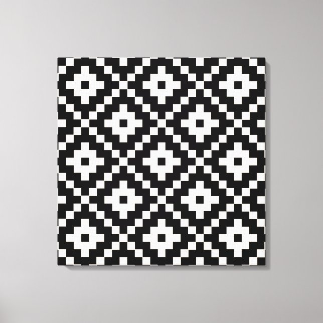 Impression bloc de style aztèque - Noir et Crème (Recto)