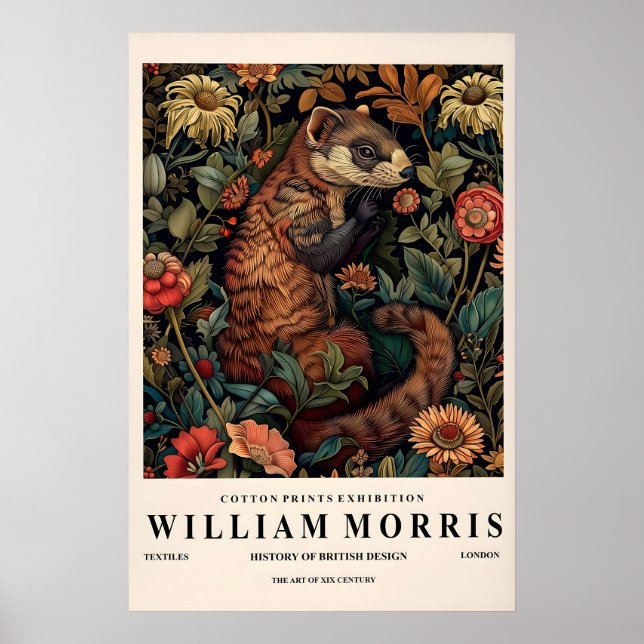 Impression botanique de furet de style William Mor (Devant)