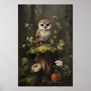 Impression botanique de jeune hibou, Forestcore Co