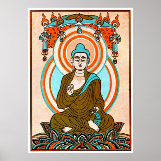 Impression Bouddha vintage