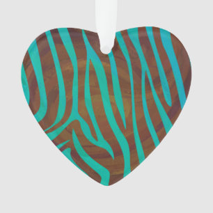 Impression Brown et Turquoise Zebra