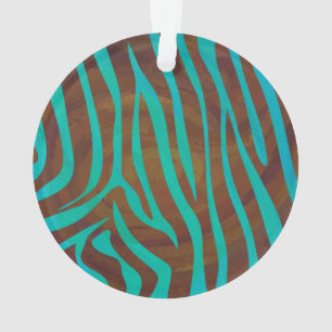 Impression Brown et Turquoise Zebra