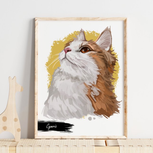 Impression Cymric | Impression murale de chats (Créateur téléchargé)