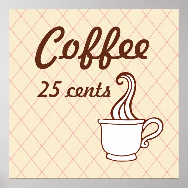 Impression d'affiche d'art de café rétro (Devant)