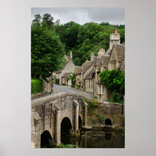 Impression d'affiche de la ville de Castle Combe d