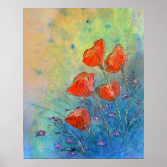 Impression d'aquarelle florale (Devant)
