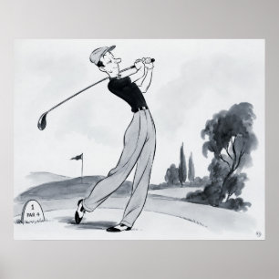 Impression d'archive de golfeur