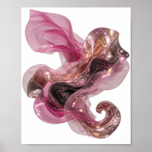 Impression d'art abstrait argenté moderne