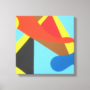 Impression d'art abstrait turquoise vif et audacie