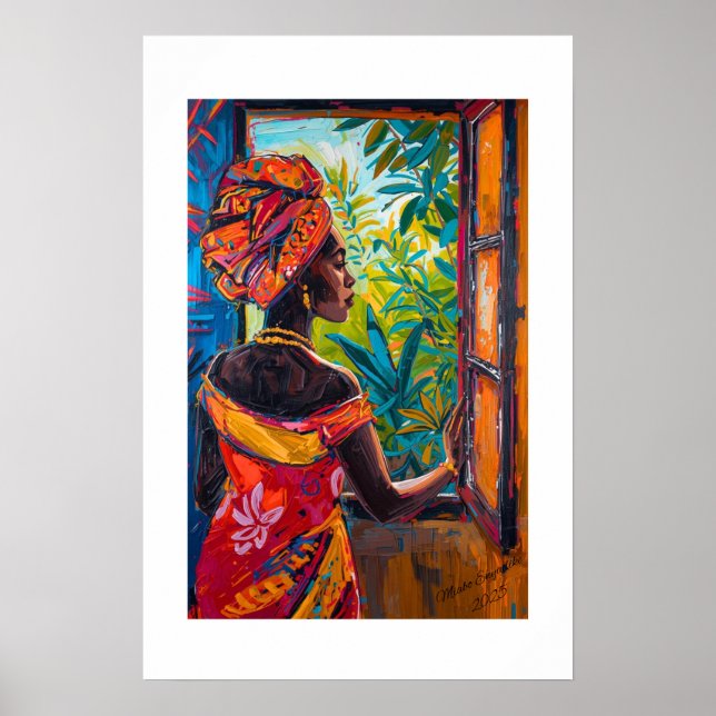 Impression d'art abstrait vibrant africain (Devant)