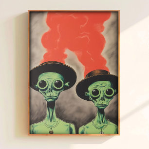 Impression d'art Alien Cadeau d'amateur d'ovni Art