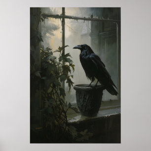 Impression d'art Corbeau Corneille Cottagecore som
