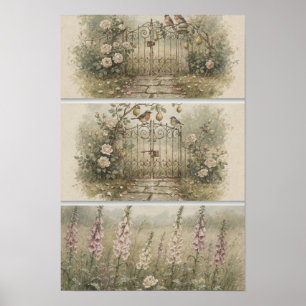 Impression d'art Cottagecore de la Porte de Jardin