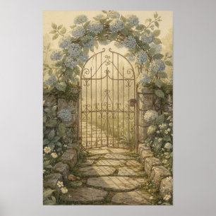 Impression d'art Cottagecore de la porte du jardin