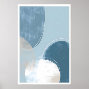 Impression d'art de cercle bleu minimaliste - Bros