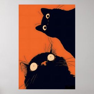 Impression d'art de chats noirs Anime Pop Art, ama