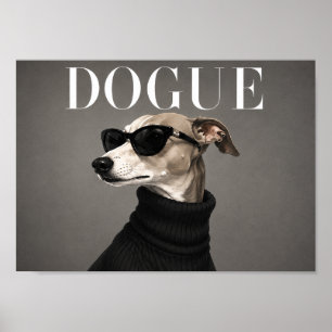 Impression d'art de chien chic Greyhound Italien