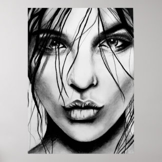 Impression d'art de dessin de portrait