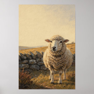 Impression d'art de faune de ferme fantaisiste de
