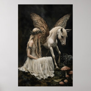 Impression d'art de fée et de Pégase, Dark Academi