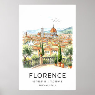 Impression d'art de Florence Italie Terrasse tosca