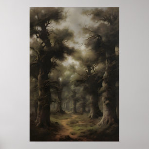Impression d'art de la forêt ancienne éthérée, Boi