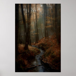 Impression d'art de la forêt automnale Dark Academ