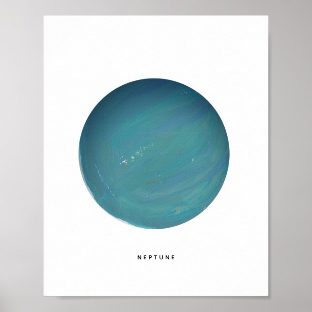 Impression d'art de la planète Neptune peinte (Devant)