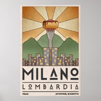 Impression d'art de la skyline de Lombardie - Pays
