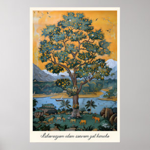 Impression d'art de l'arbre de vie Pichwai Spiritu