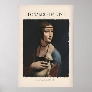 Impression d'art de Léonard de Vinci - Dame avec u