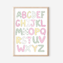 Impression d'art de lettres de style patchwork alp