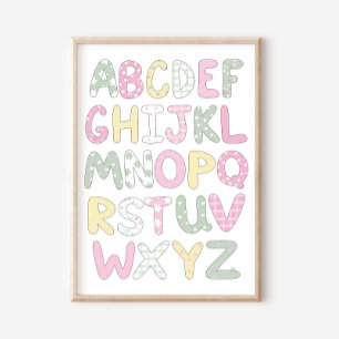 Impression d'art de lettres de style patchwork alp