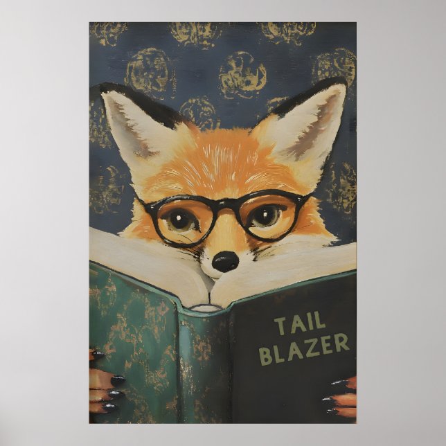 Impression d'art de livre de renard fantaisiste en (Devant)